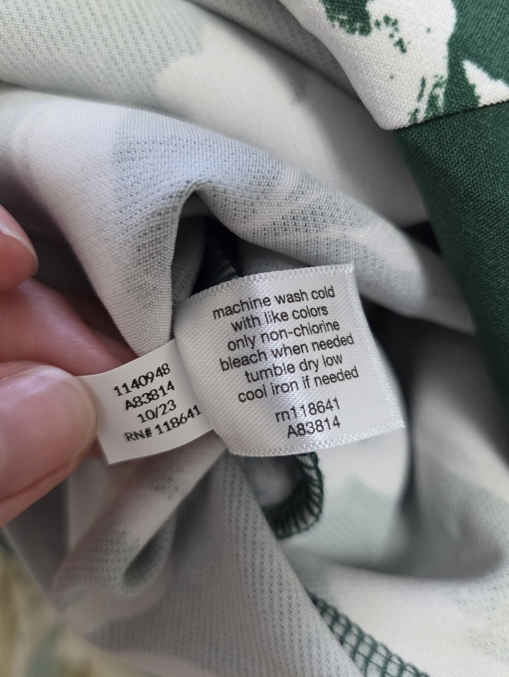 Lane Bryant Green and White Floral Wrap Wide Leg Surplice Jumpsuit Plus Size 18 - Picture 15 of 16